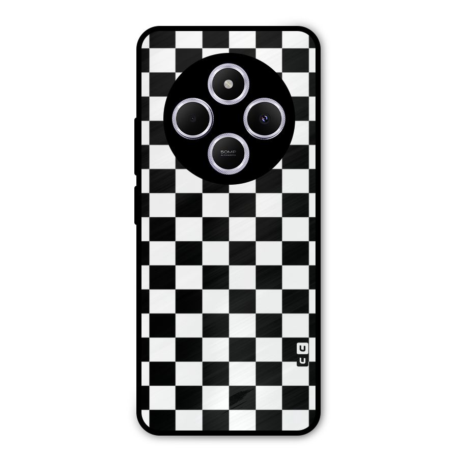 Classic Check Metal Back Case for Poco C75 5G