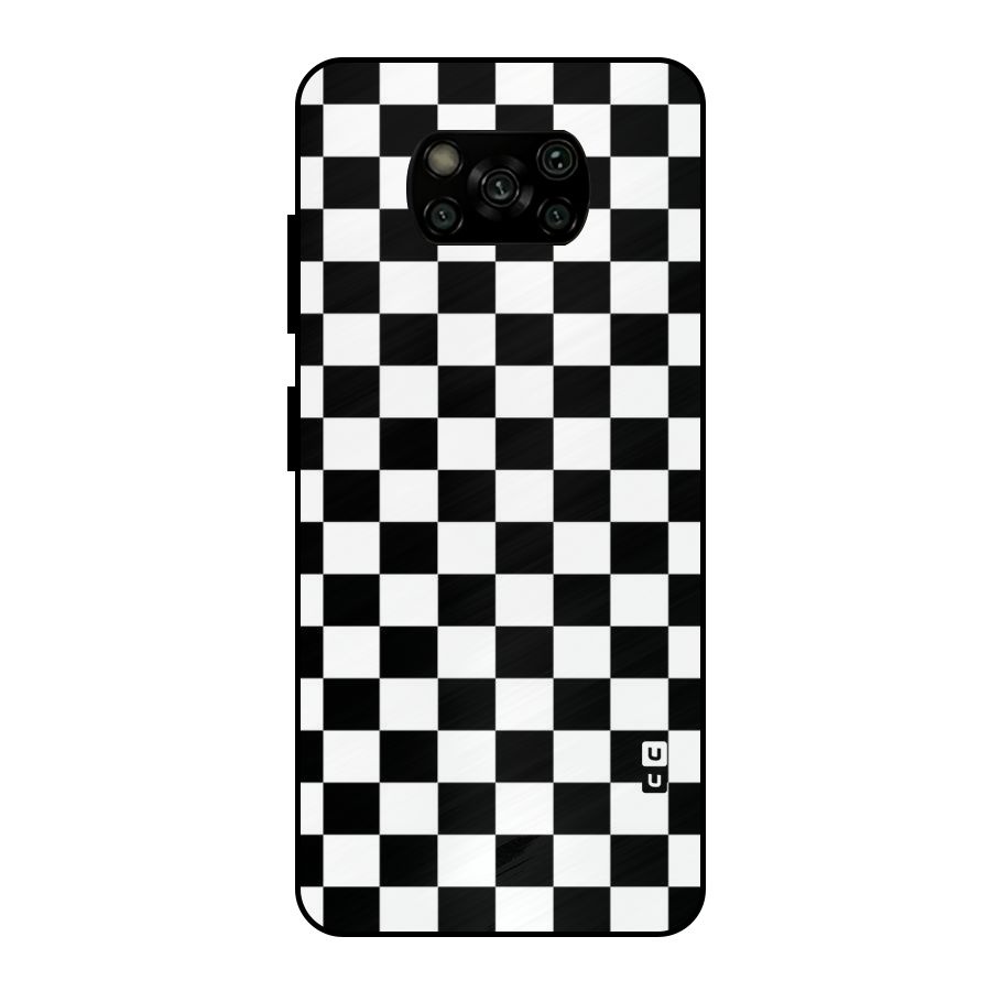 Classic Check Metal Back Case for Poco X3