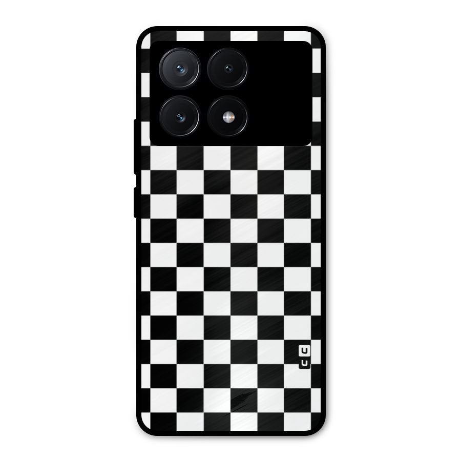 Classic Check Metal Back Case for Poco X6 Pro
