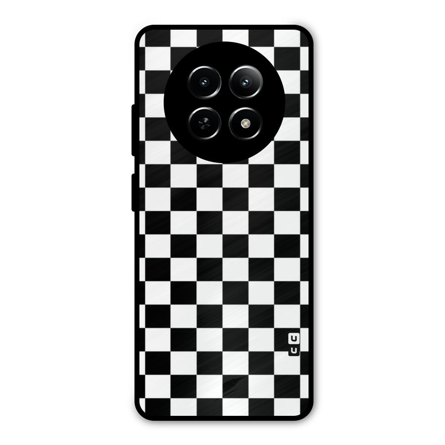 Classic Check Metal Back Case for Realme 12x 5G