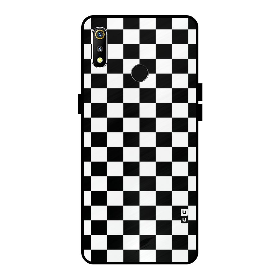Classic Check Metal Back Case for Realme 3i