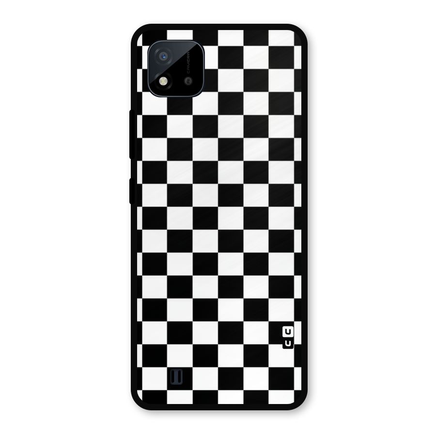 Classic Check Metal Back Case for Realme C11 2021