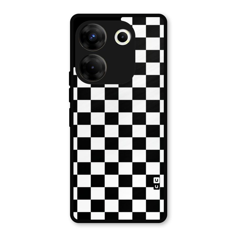 Classic Check Metal Back Case for Tecno Camon 20 Pro