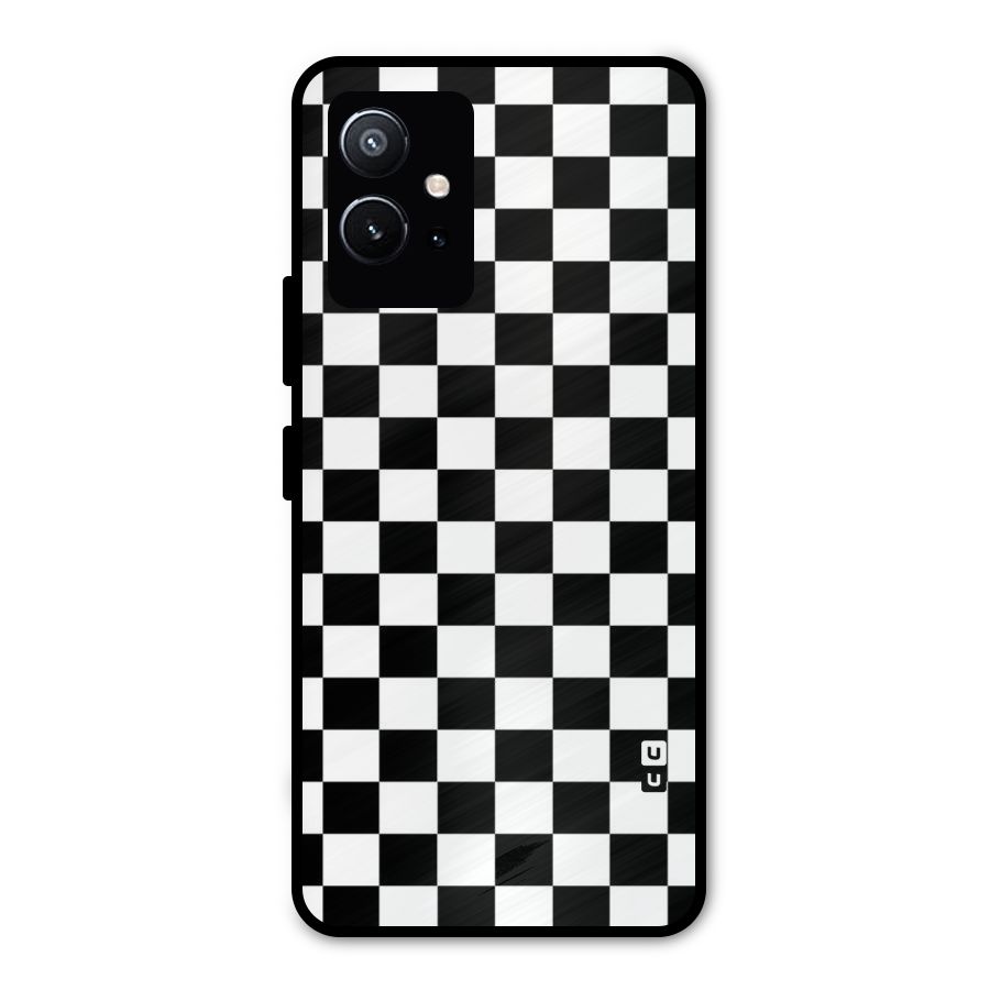 Classic Check Metal Back Case for Vivo T1 5G
