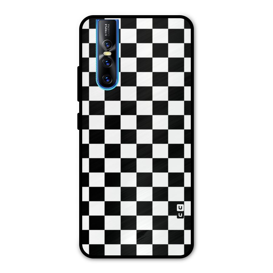 Classic Check Metal Back Case for Vivo V15 Pro