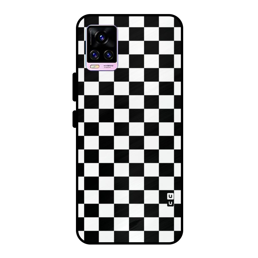 Classic Check Metal Back Case for Vivo V20 Pro
