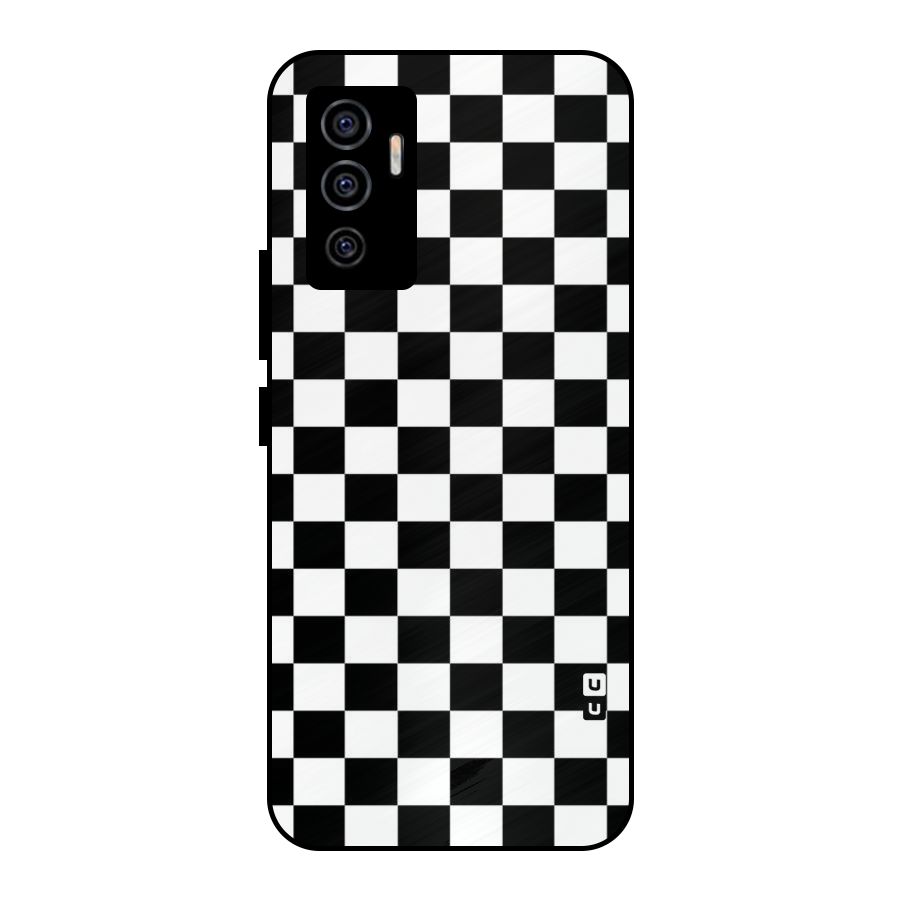 Classic Check Metal Back Case for Vivo V23e