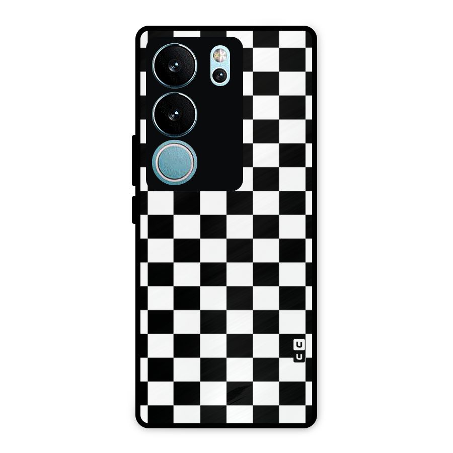 Classic Check Metal Back Case for Vivo V29 Pro