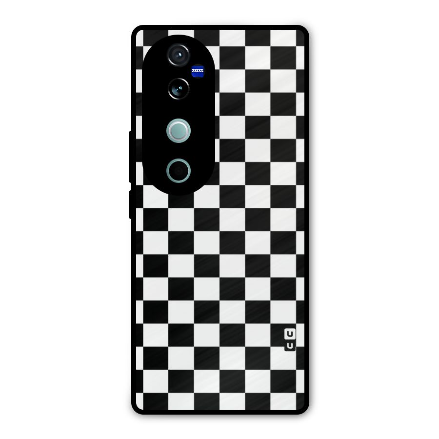 Classic Check Metal Back Case for Vivo V40 Pro