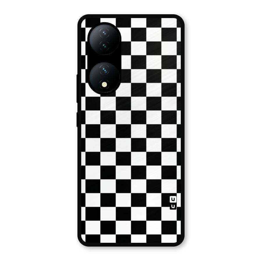 Classic Check Metal Back Case for Vivo Y100a