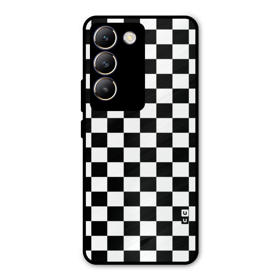Classic Check Metal Back Case for Vivo Y200e