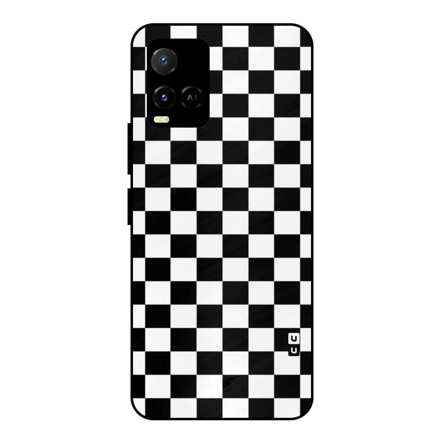 Classic Check Metal Back Case for Vivo Y21T