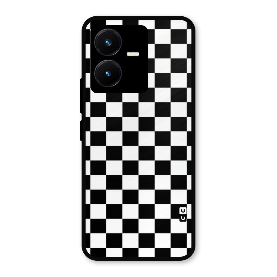 Classic Check Metal Back Case for Vivo Y22