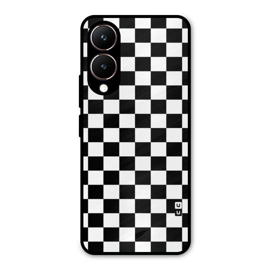 Classic Check Metal Back Case for Vivo Y28