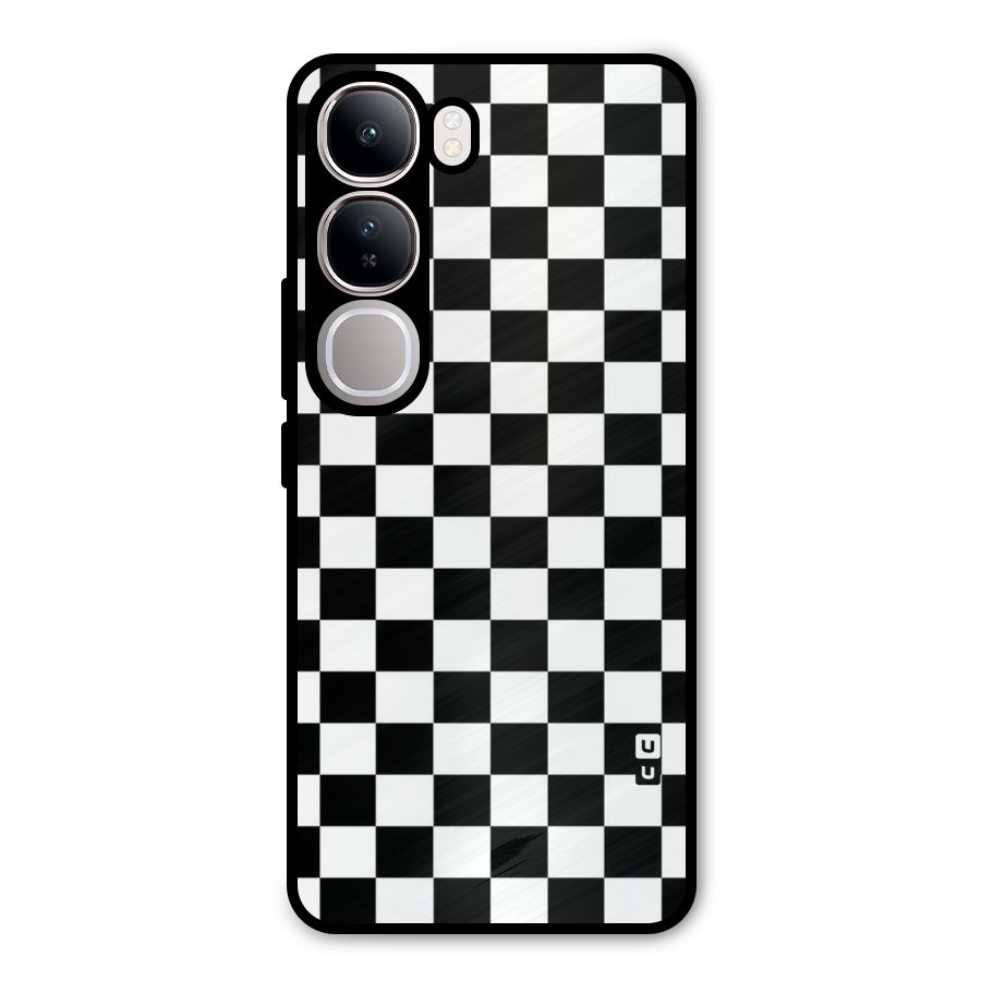 Classic Check Metal Back Case for Vivo Y300