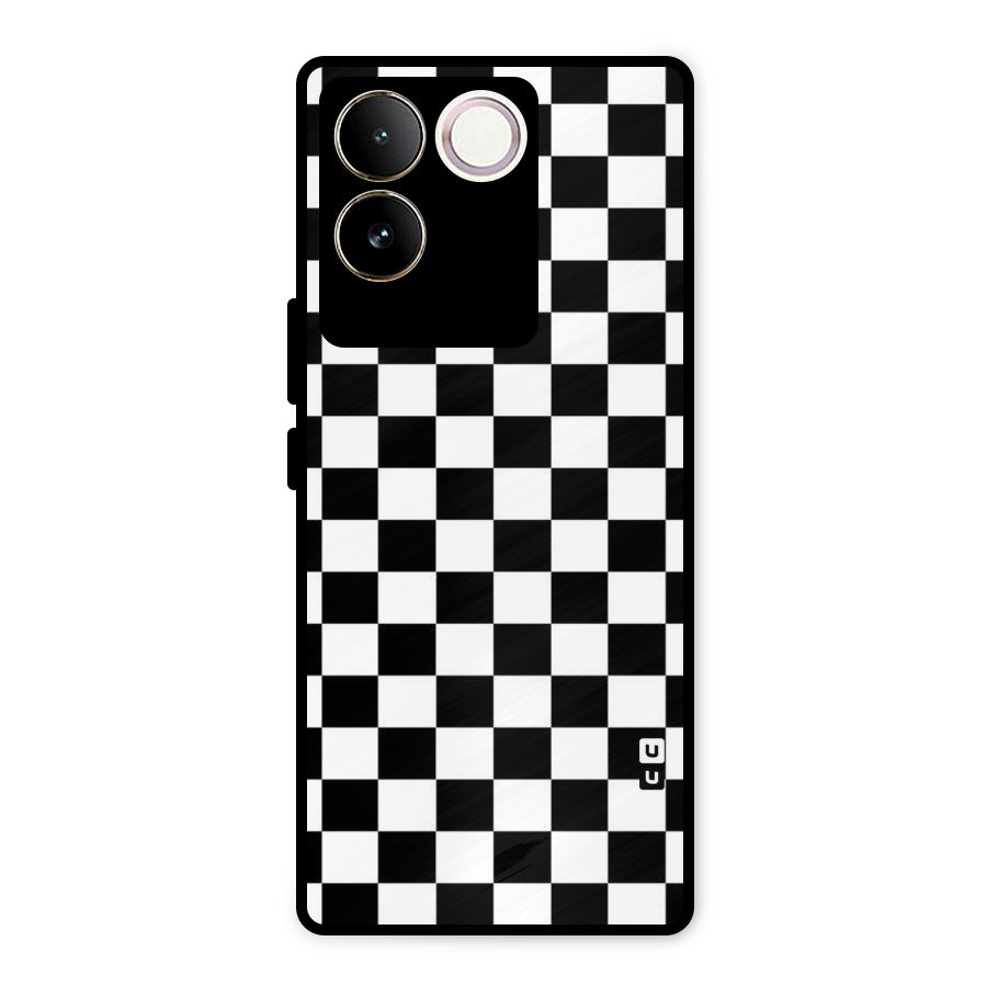 Classic Check Metal Back Case for iQOO Z7 Pro