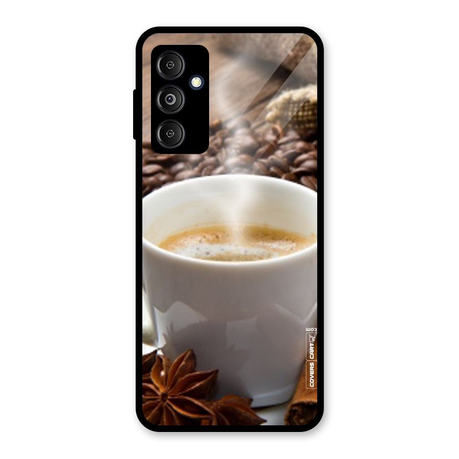 Classic Coffee Beans Glass Back Case for Galaxy M14 5G
