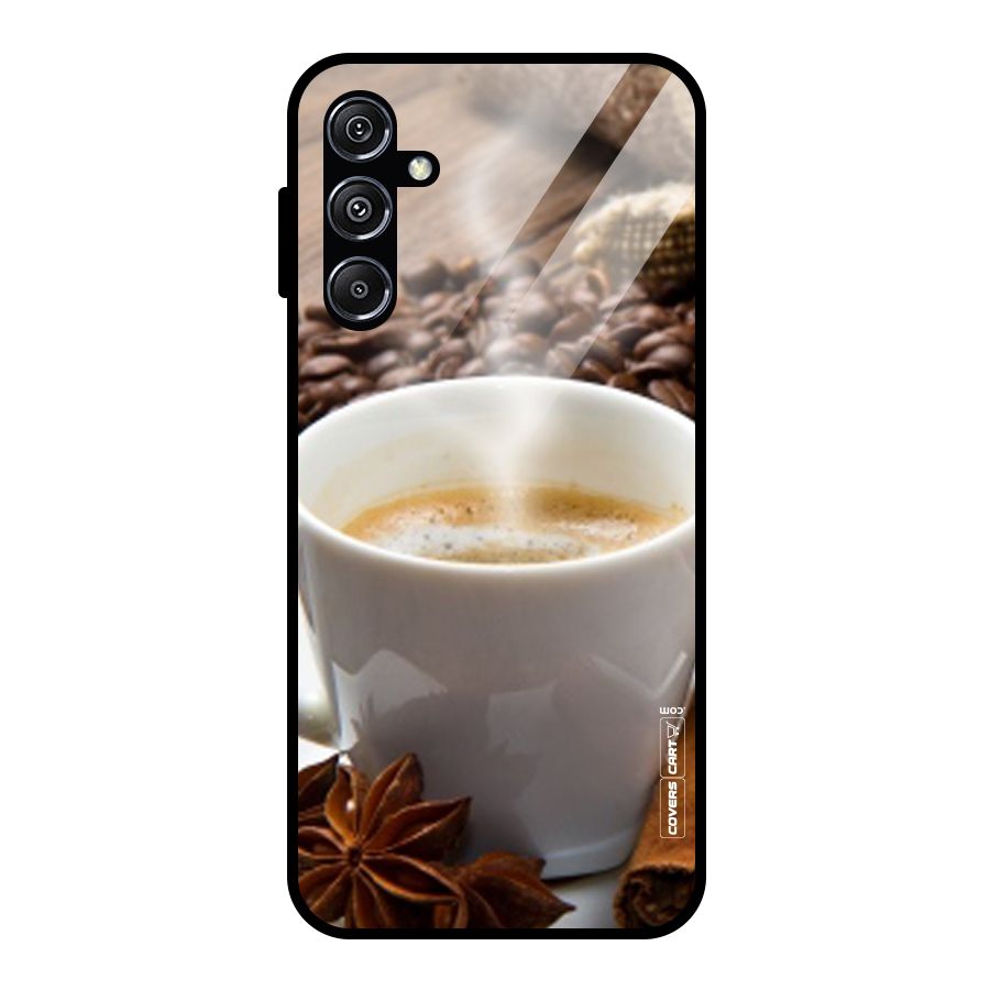 Classic Coffee Beans Glass Back Case for Galaxy M34 5G