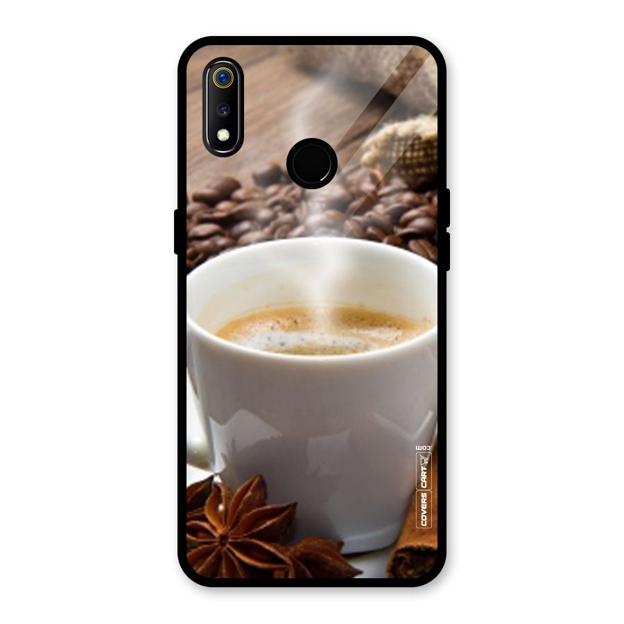 Classic Coffee Beans Glass Back Case for Realme 3