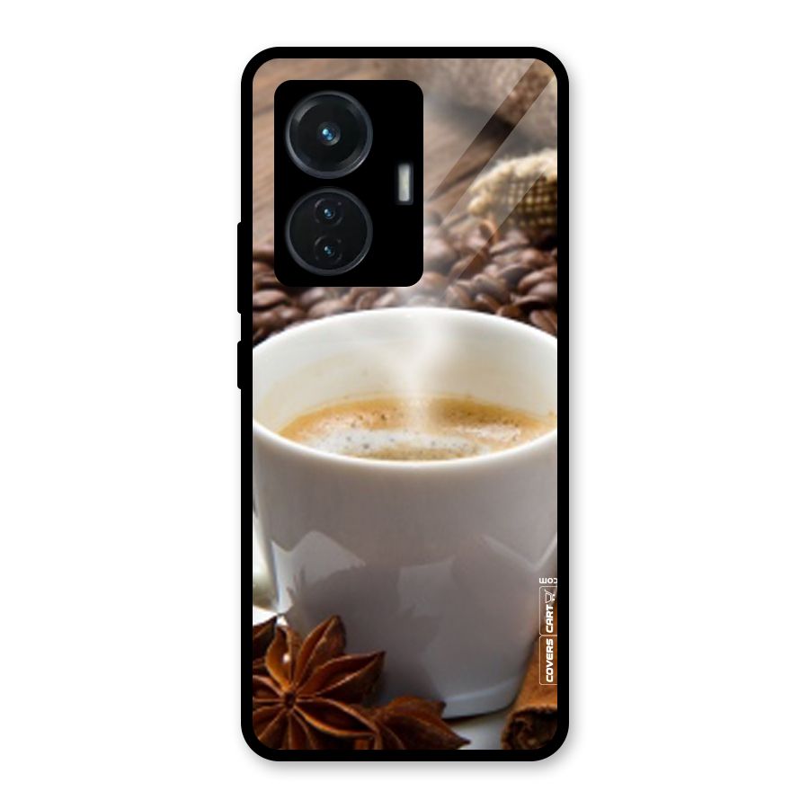 Classic Coffee Beans Glass Back Case for Vivo T1 44W