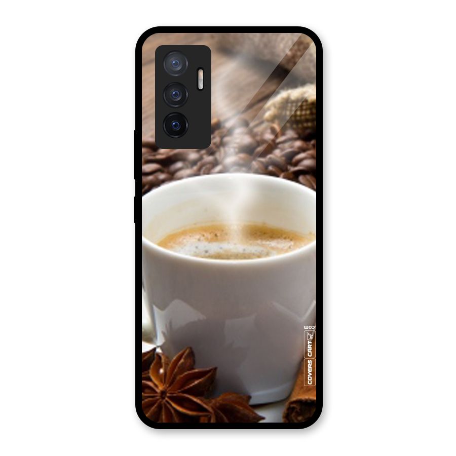 Classic Coffee Beans Glass Back Case for Vivo V23e