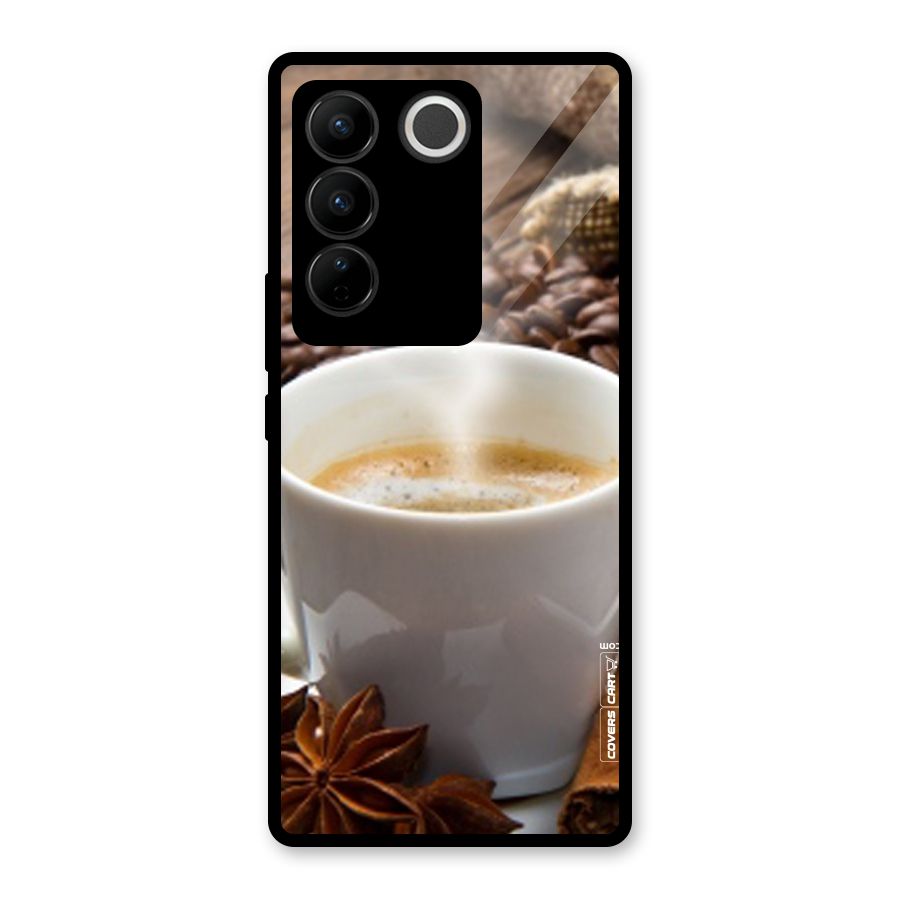 Classic Coffee Beans Glass Back Case for Vivo V27 Pro