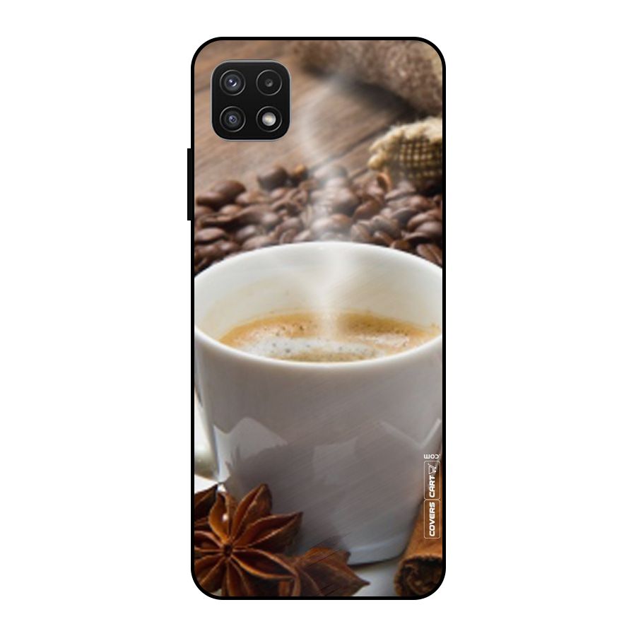 Classic Coffee Beans Metal Back Case for Galaxy A22 5G