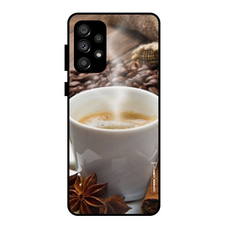 Classic Coffee Beans Metal Back Case for Galaxy A73 5G