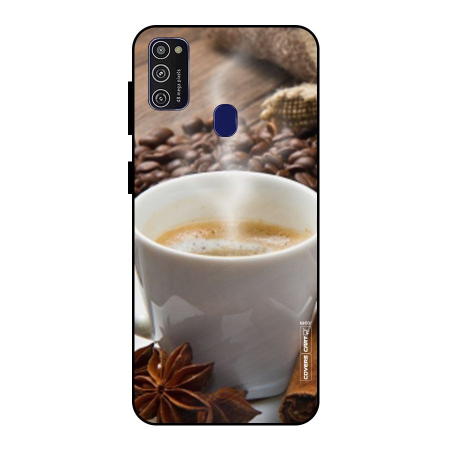 Classic Coffee Beans Metal Back Case for Galaxy M21