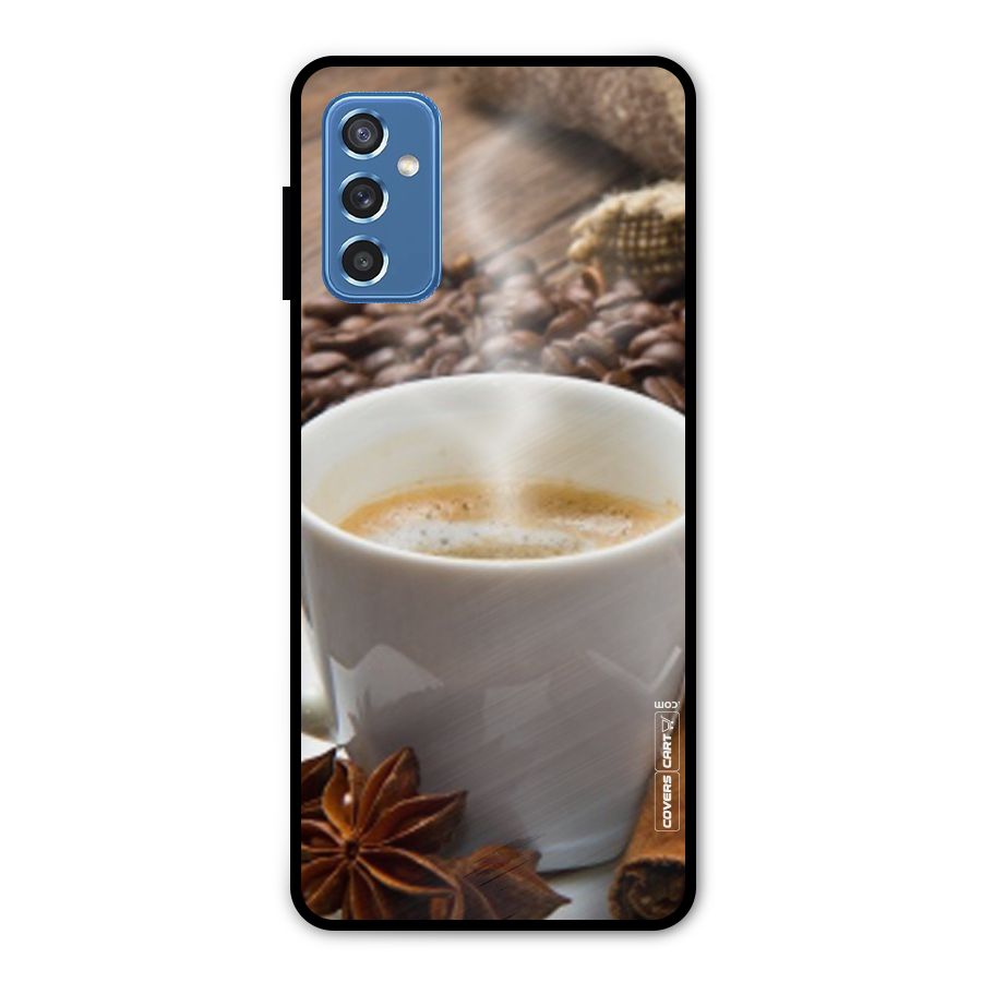 Classic Coffee Beans Metal Back Case for Galaxy M52 5G