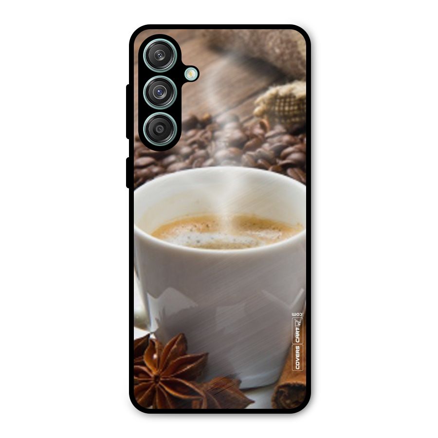 Classic Coffee Beans Metal Back Case for Galaxy M55 5G