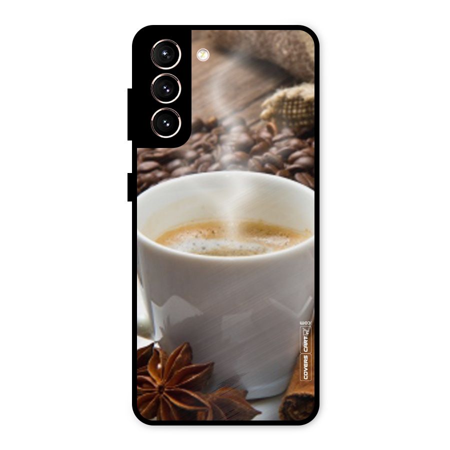 Classic Coffee Beans Metal Back Case for Galaxy S21 5G