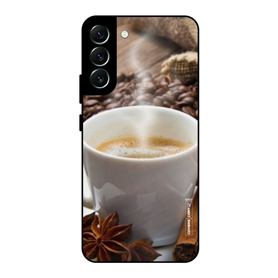 Classic Coffee Beans Metal Back Case for Galaxy S22 Plus 5G