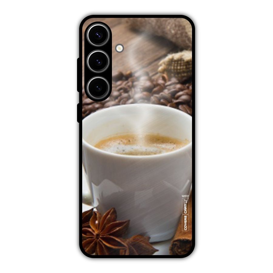 Classic Coffee Beans Metal Back Case for Galaxy S24 Plus