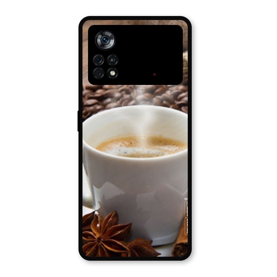 Classic Coffee Beans Metal Back Case for Poco X4 Pro 5G
