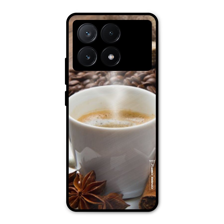 Classic Coffee Beans Metal Back Case for Poco X6 Pro