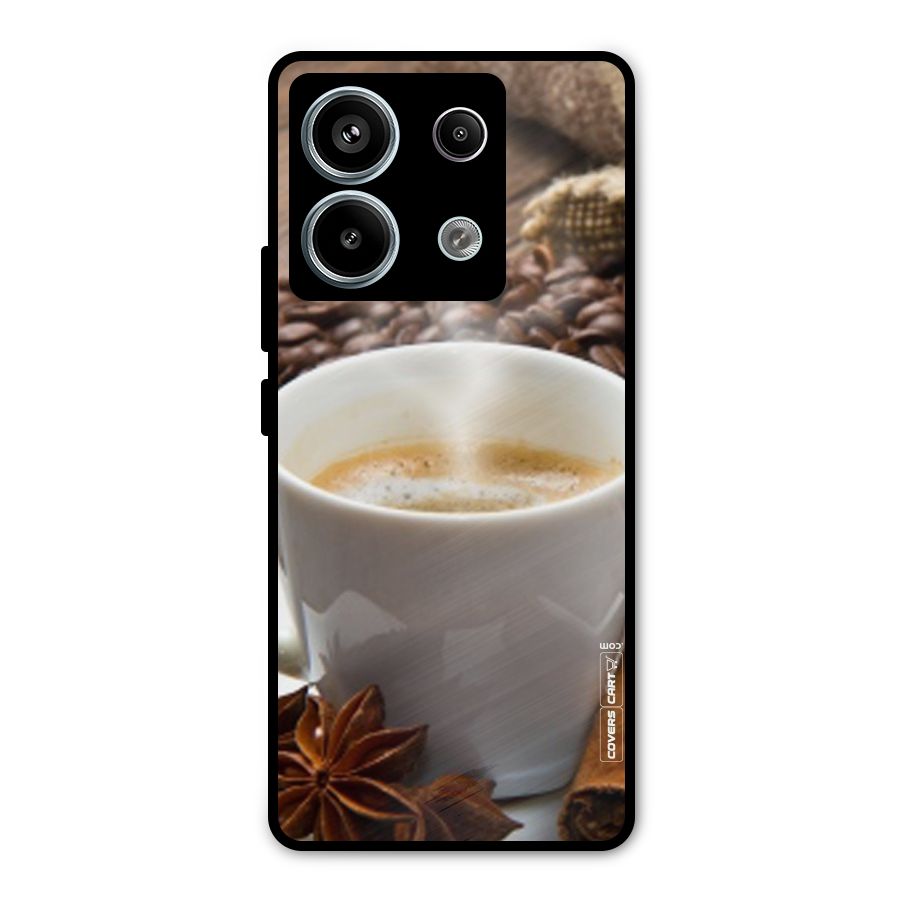 Classic Coffee Beans Metal Back Case for Redmi Note 13 Pro 5G