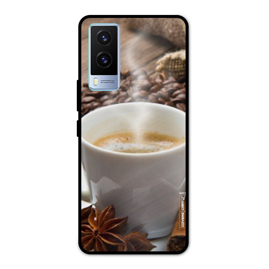 Classic Coffee Beans Metal Back Case for Vivo V21e 5G
