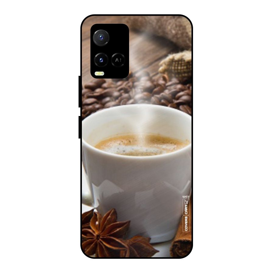 Classic Coffee Beans Metal Back Case for Vivo Y21 2021
