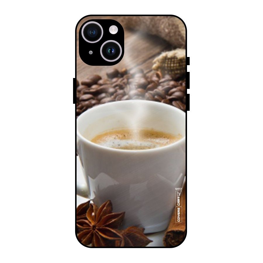 Classic Coffee Beans Metal Back Case for iPhone 14 Plus