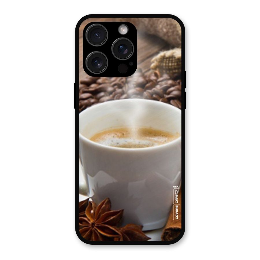 Classic Coffee Beans Metal Back Case for iPhone 15 Pro Max