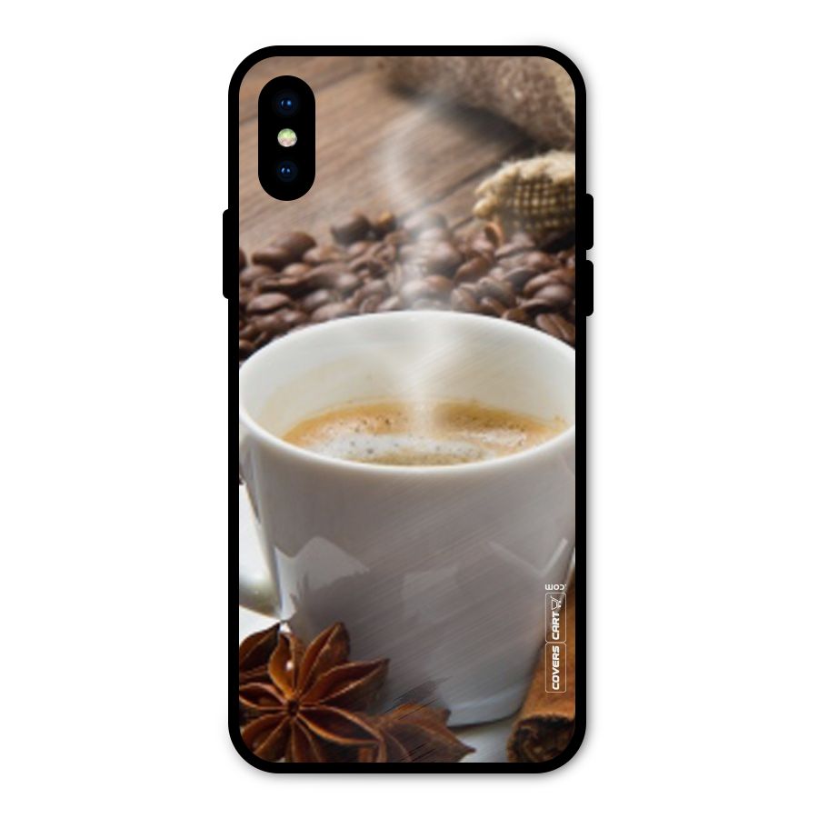 Classic Coffee Beans Metal Back Case for iPhone XS