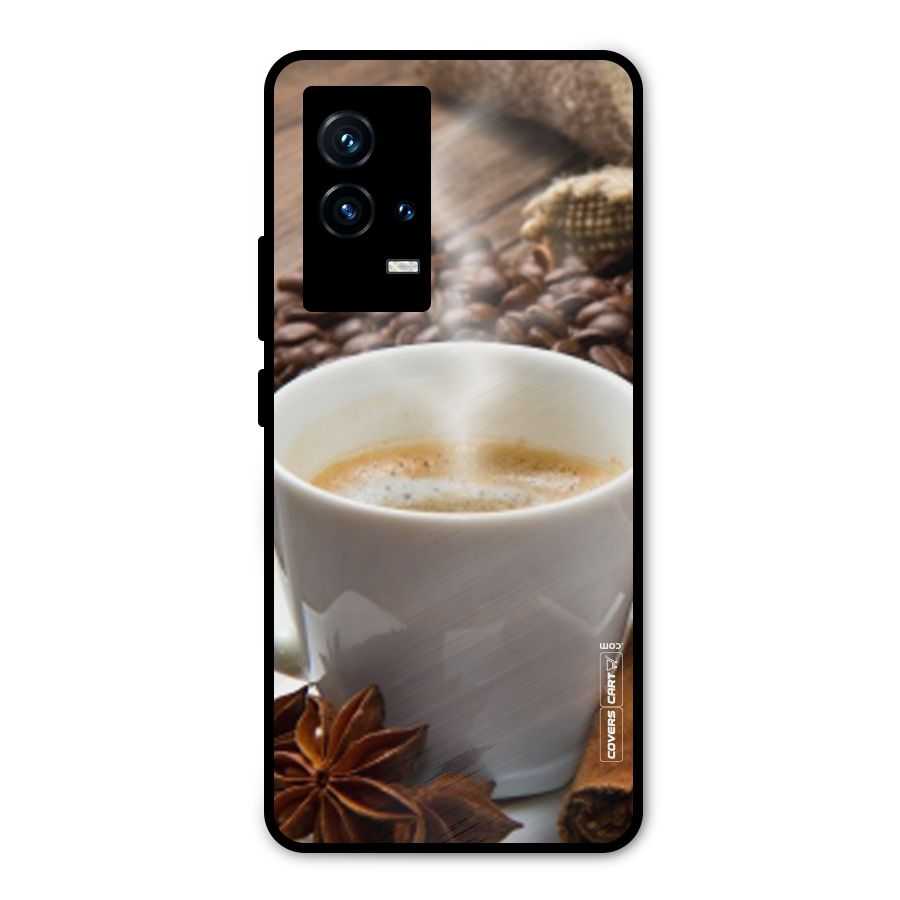Classic Coffee Beans Metal Back Case for iQOO 9 5G
