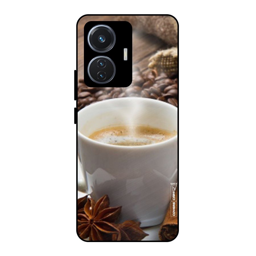 Classic Coffee Beans Metal Back Case for iQOO Z6 44W
