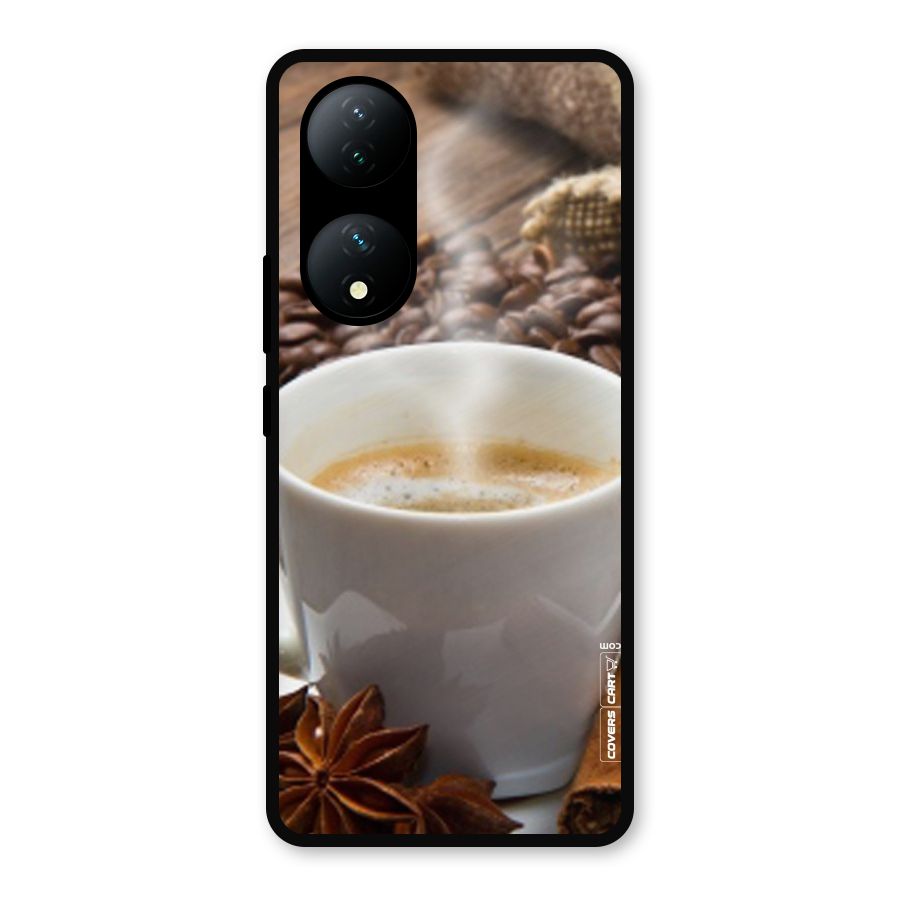 Classic Coffee Beans Metal Back Case for iQOO Z7