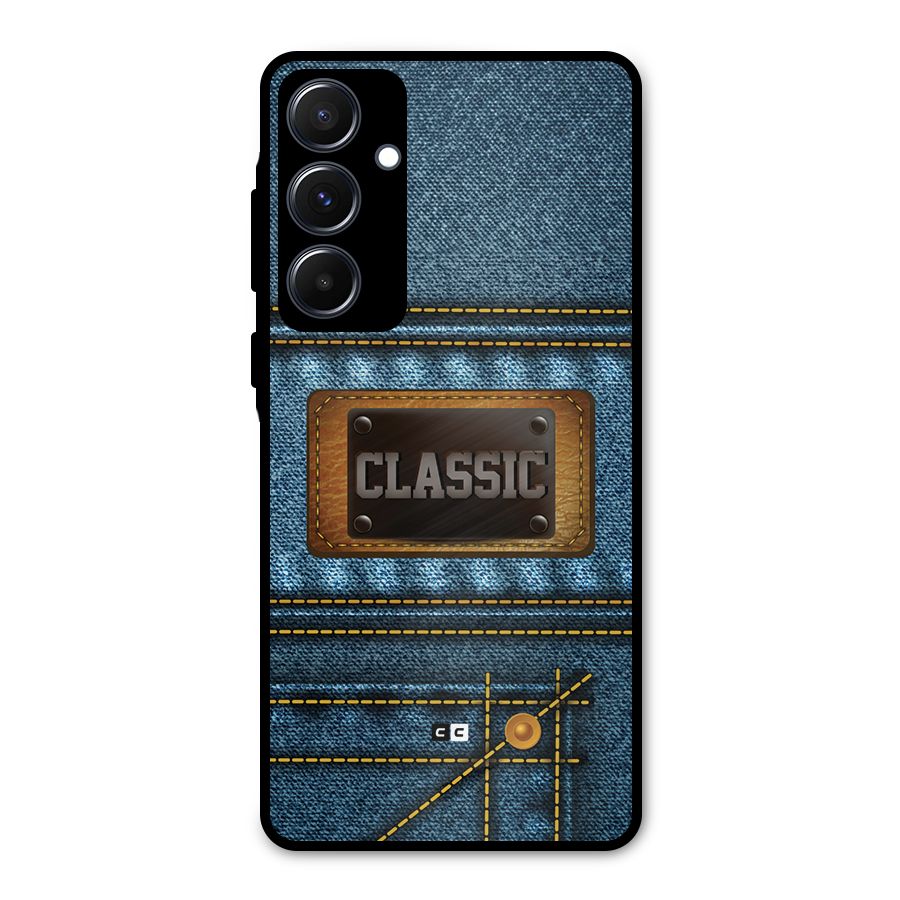 Classic Denim Metal Back Case for Galaxy A55