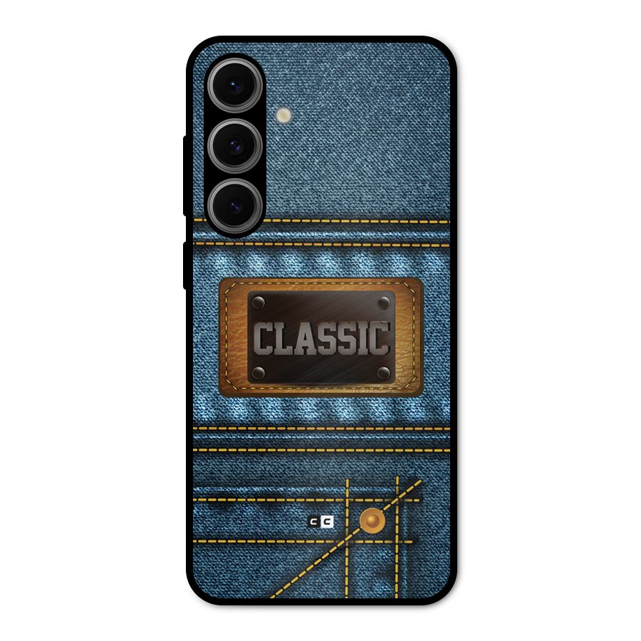 Classic Denim Metal Back Case for Galaxy S24 FE