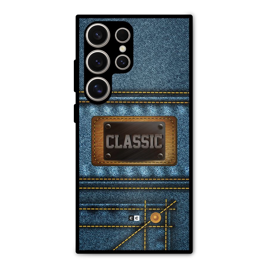 Classic Denim Metal Back Case for Galaxy S24 Ultra