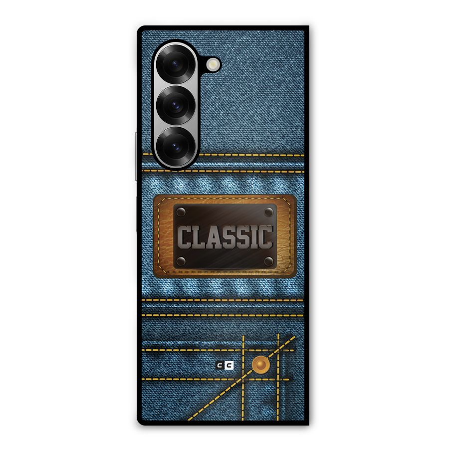 Classic Denim Metal Back Case for Galaxy Z Fold6