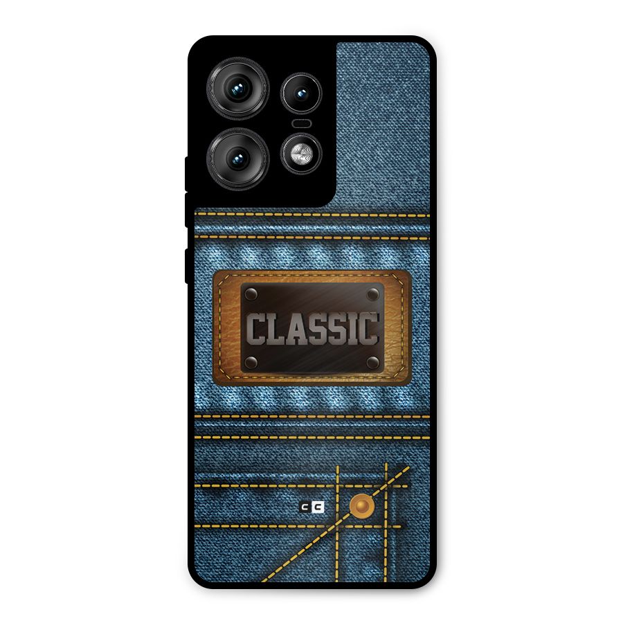 Classic Denim Metal Back Case for Motorola Edge 50 Pro